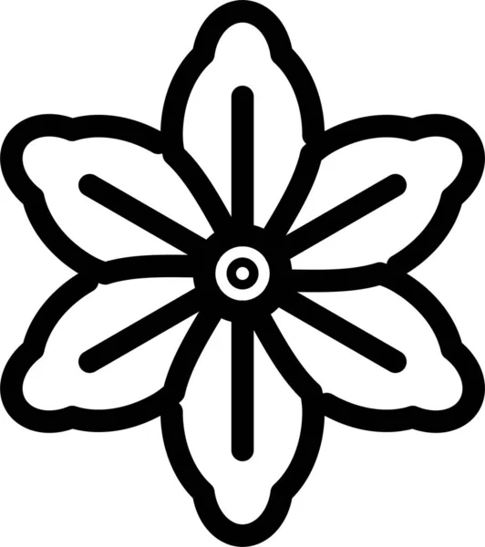 Kwiatowy Kwiat Natura Ikona Zarysie Stylu — Wektor stockowy