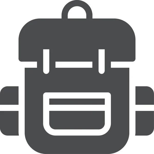 Backpack Hiking Adventure Icon Solid Style — Stock Vector