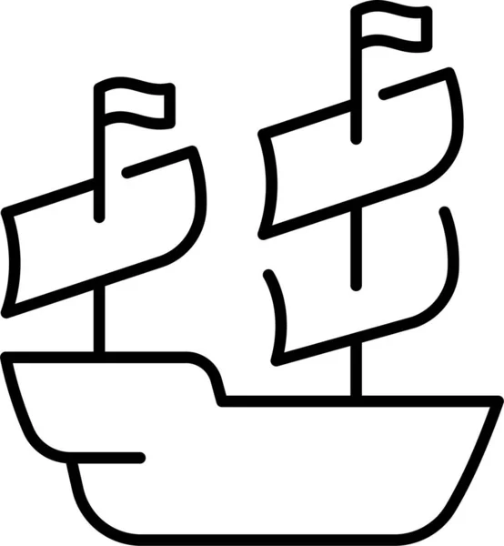 Maritime Sail Sailboat Icon Outline Style — Stock Vector