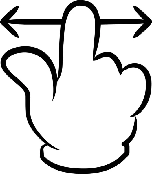 Fingergeste Linkes Symbol Umrissstil — Stockvektor