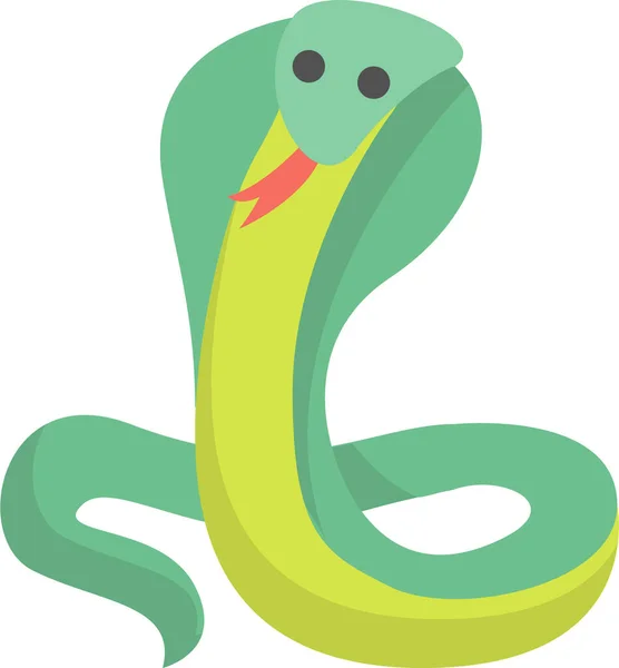 Snake Cobra Danger Icon Flat Style — Stock Vector