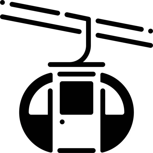 Икона Лифта Канатной Дороги Твердом Стиле — стоковый вектор