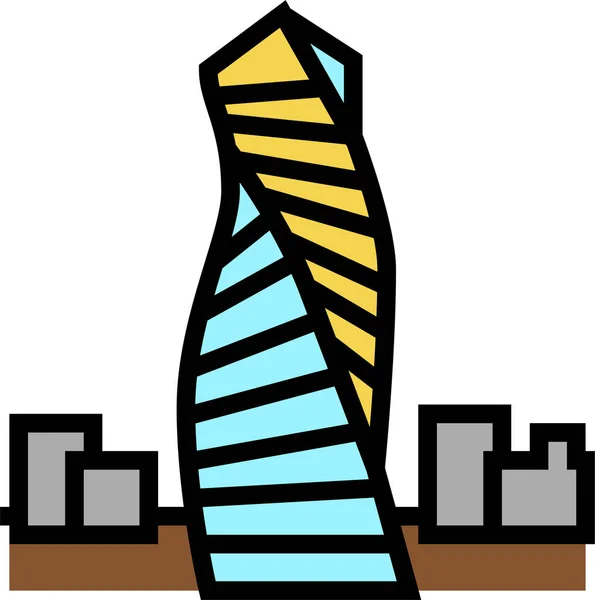 Rascacielos Icono Edificio Moderno — Vector de stock