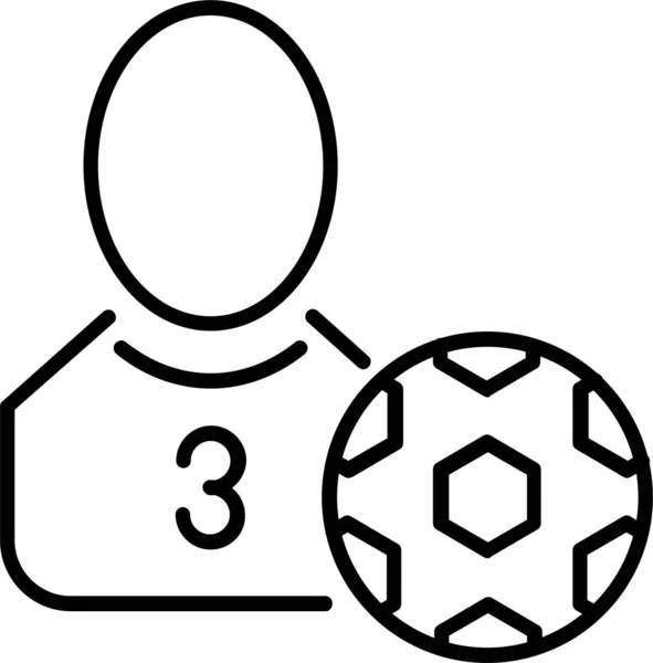 Ballon Football Personne Icône — Image vectorielle