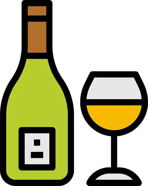 Alcohol Fles Icoon Filedoutline Stijl — Stockvector