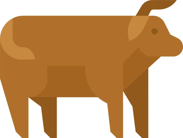 Agricultura Animal Vaca Ícone —  Vetores de Stock