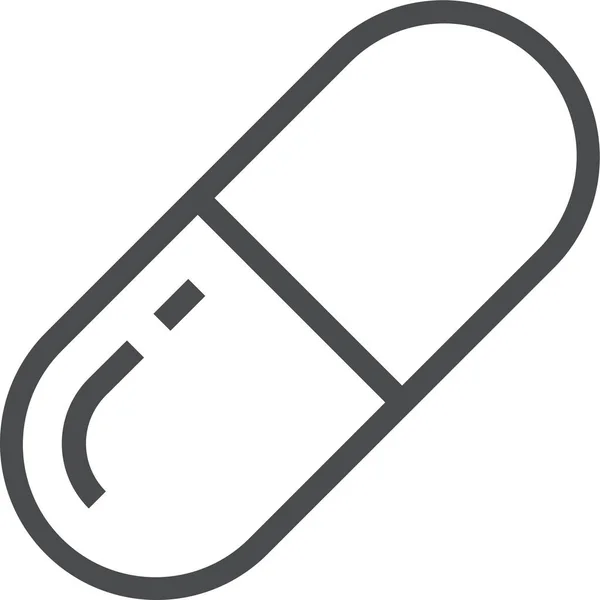 Pil Capsule Gezondheidszorg Pictogram Omtrek Stijl — Stockvector