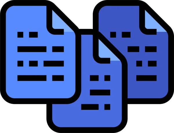 Dokument Duplikat Dateisymbol Dateiumriss Stil — Stockvektor