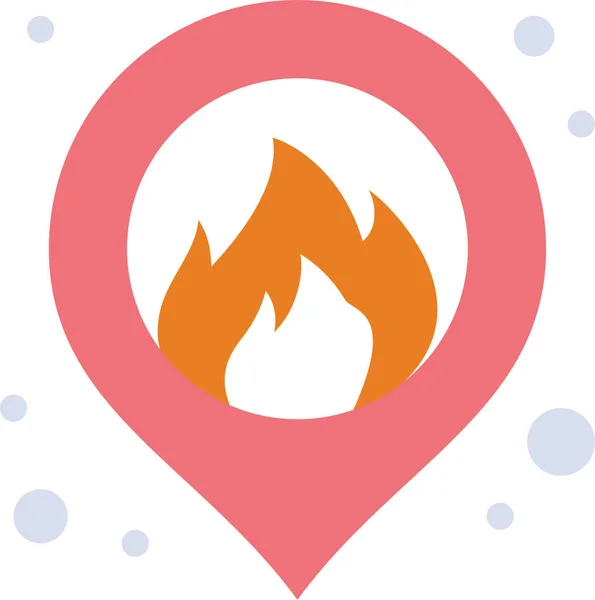 Tűzjelző Térkép Ikon Vészhelyzeti Szolgáltatások Kategóriában — Stock Vector