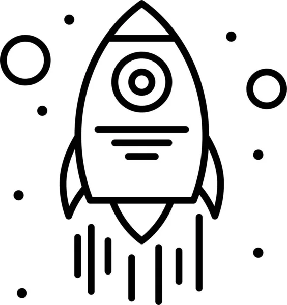 Lanzamiento Cohetes Icono Nave Espacial Categoría Gestión Empresarial — Vector de stock