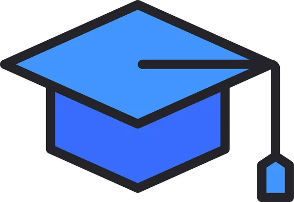 Educación Graduado Icono Graduación — Vector de stock