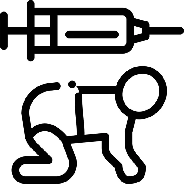 Bebé Niños Icono Atención Médica Estilo Esquema — Vector de stock