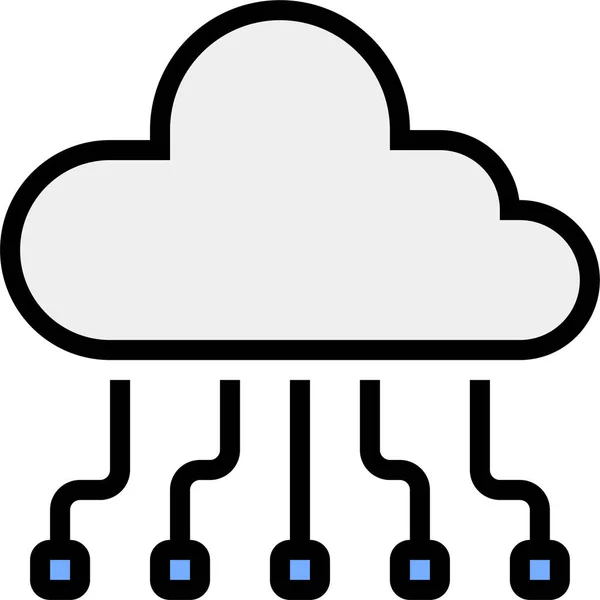 ファイル概要スタイルのクラウドデータストレージアイコン — ストックベクタ
