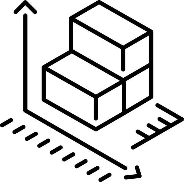 Ikona Vzdálenosti Konstrukce Cihel — Stockový vektor