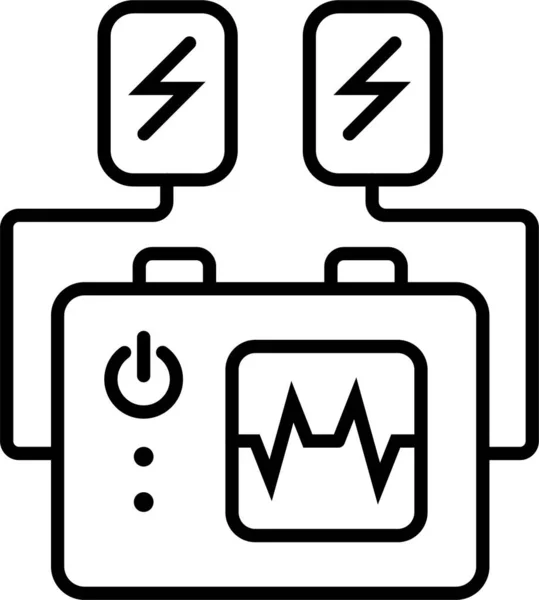 Defibrillator Lebensmedizinische Ikone — Stockvektor