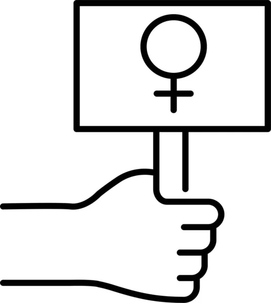 Alcançar Mão Feminismo Ícone — Vetor de Stock