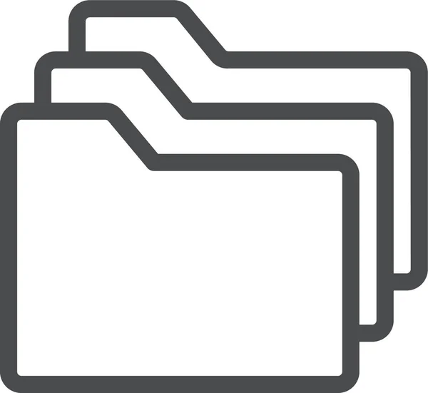 Folder Multiple Archive Icon Dalam Gaya Outline - Stok Vektor