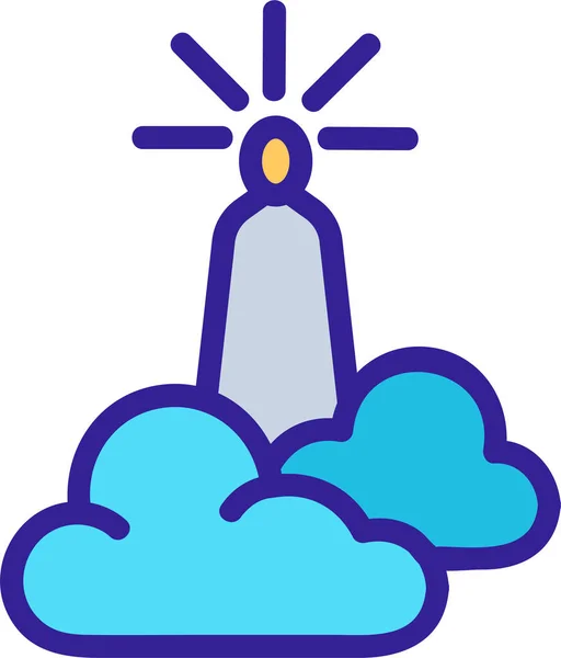 Christian Clouds Icon Religionphilosophymythology Category — Stock Vector