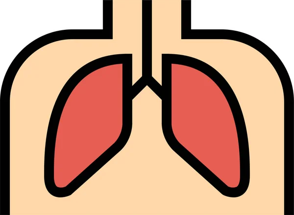 Choroba Ludzka Ikona Płuca Stylu Filedoutline — Wektor stockowy