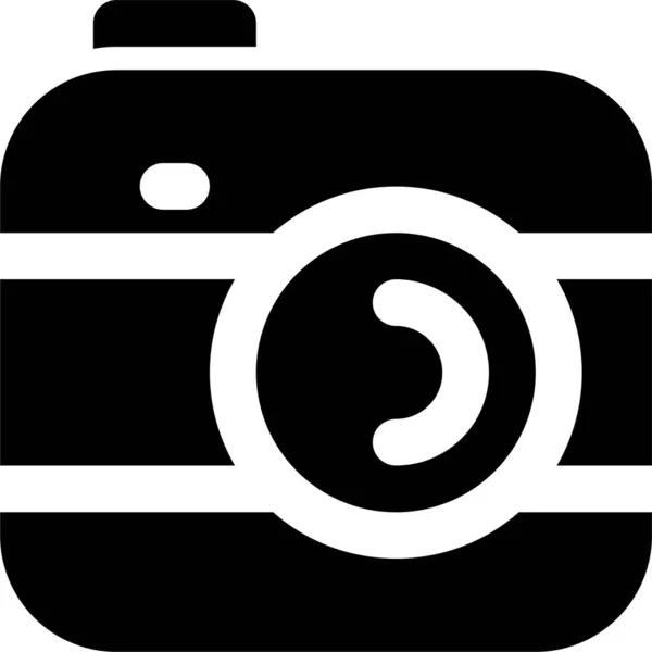 Icono Medios Captura Cámara Estilo Sólido — Vector de stock