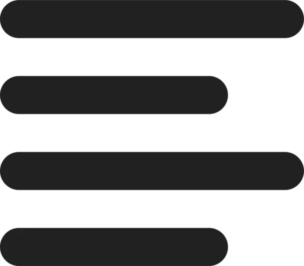 Zarovnat Textovou Ikonu Seznamu Pevném Stylu — Stockový vektor