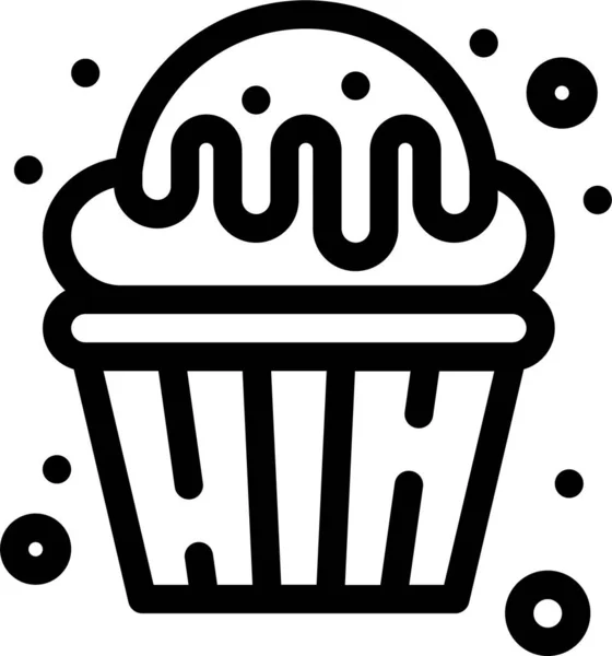 Cupcake Postre Icono Comida Categoría Bebidas Alimenticias — Vector de stock