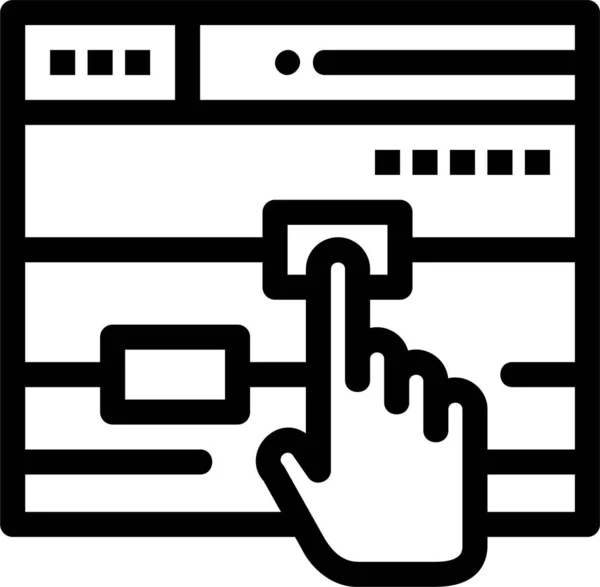 Klik Vinger Aanraken Pictogram Fotografie Categorie — Stockvector