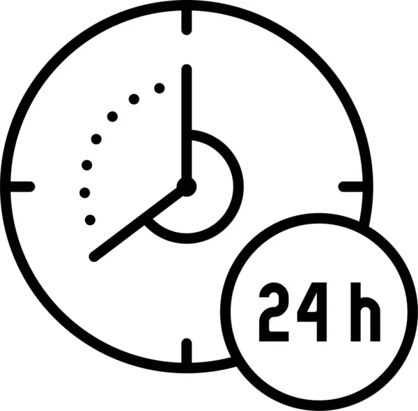 24H Rond Klok Pictogram — Stockvector