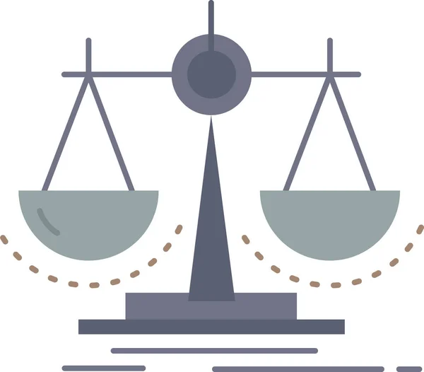 Balance Decision Justice Icon Flat Style — Stock Vector