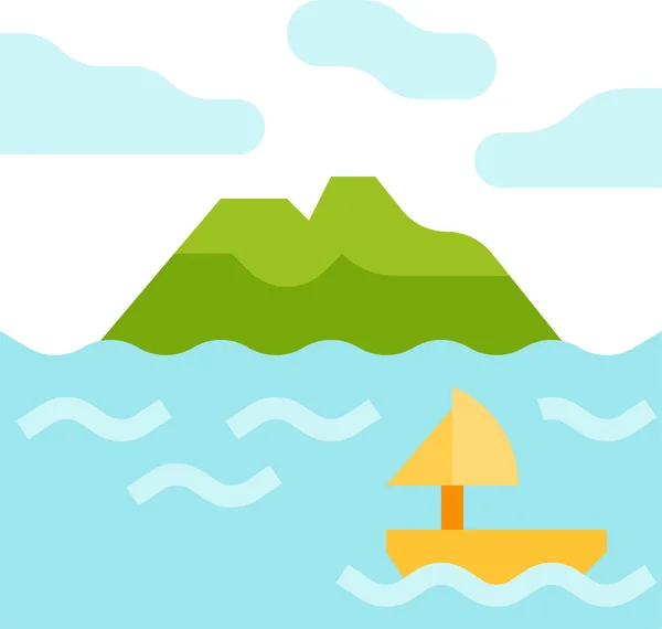 Boat Holiday Island Icon Tourismhotelshospitality Category — Stock Vector