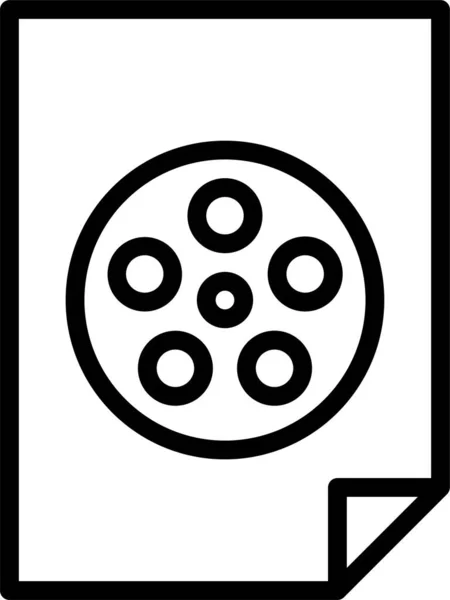 Αρχείο Εικονίδιο Βίντεο Κινηματογράφου Στυλ Περίγραμμα — Διανυσματικό Αρχείο