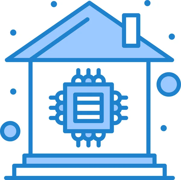 Automation Chip Home Icon Familyhome Category — Stock Vector