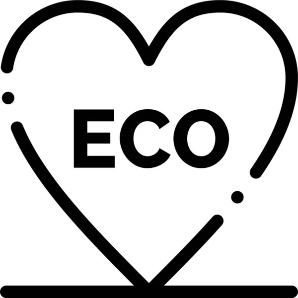 Eco Environment Heart Icon Outline Style — Stock Vector