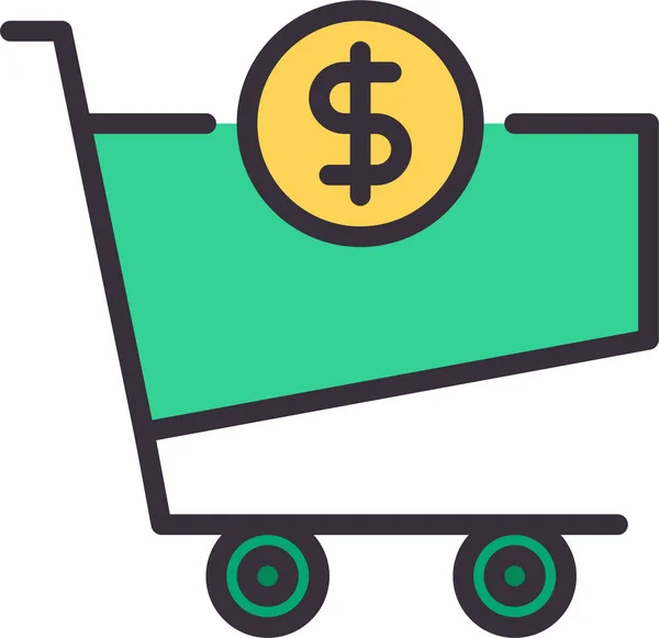 Trolley Money Shopping Icon — Stock Vector