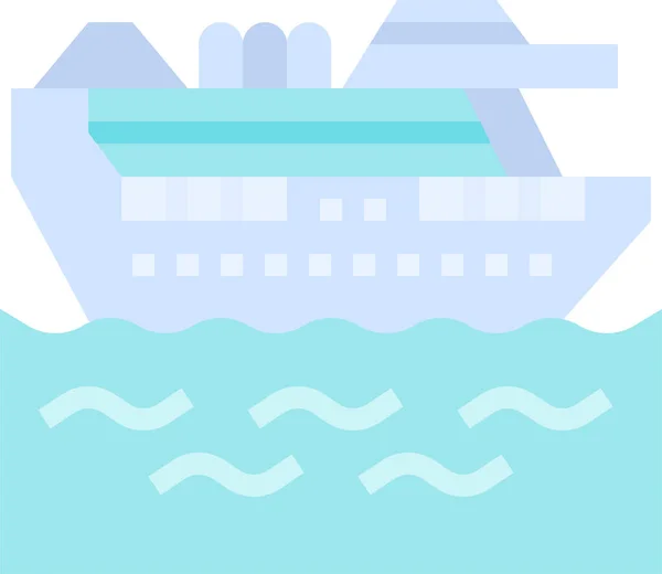 Σκάφος Κρουαζιέρα Στον Ωκεανό Εικονίδιο Στον Τουρισμόhotelshospitality Κατηγορία — Διανυσματικό Αρχείο