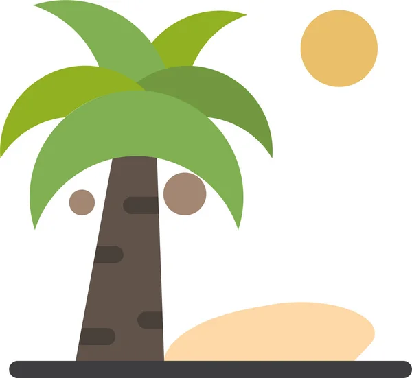 Strand Kokospflanzen Ikone Sommer Kategorie — Stockvektor