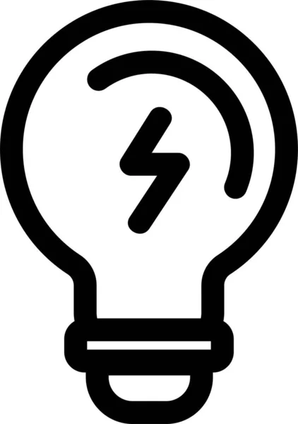 Ламповий Контур Значок Електрики Стилі Контурів — стоковий вектор