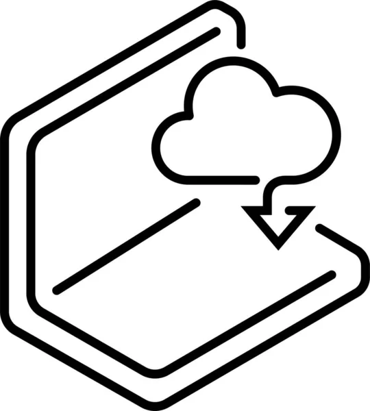 Cloud Télécharger Icône Ordinateur Portable — Image vectorielle