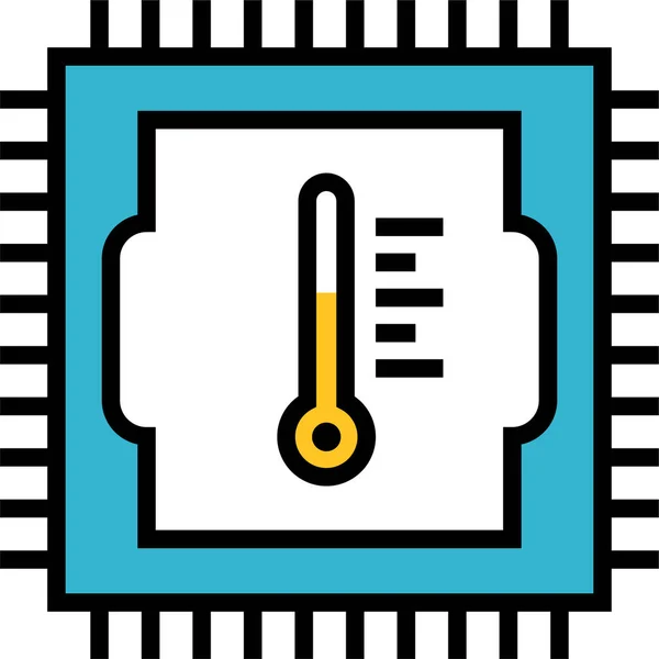 Hőmérséklet Hardver Alkatrészek Ikon — Stock Vector