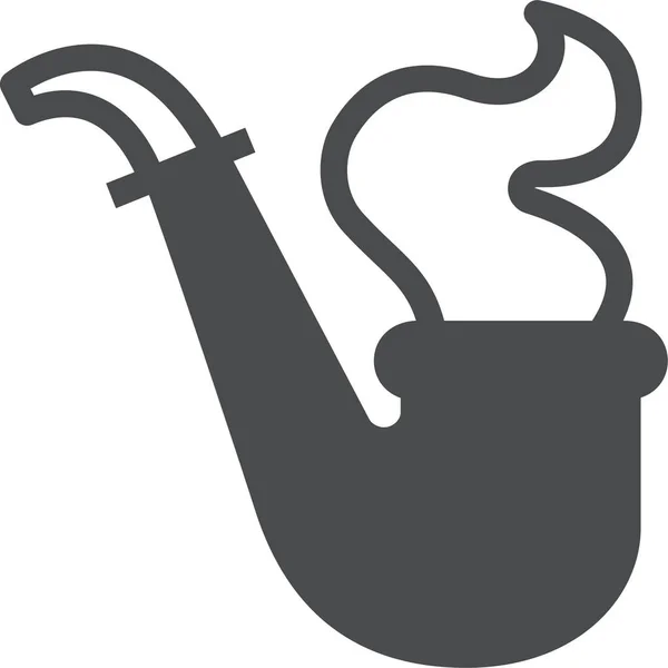 Іконка Трубчастої Димової Сигарети Твердому Стилі — стоковий вектор