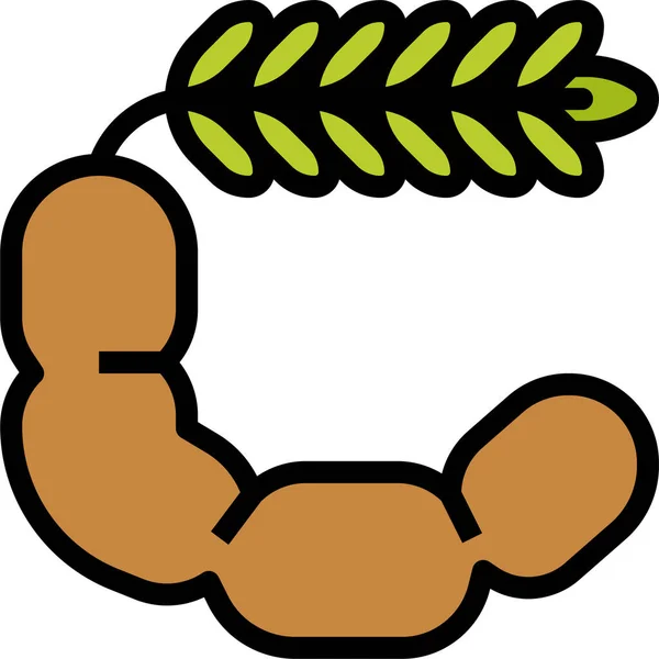 Fruta Saludable Icono Tamarindo Estilo Filledoutline — Vector de stock