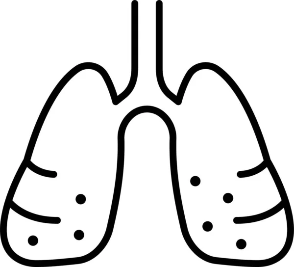 Rozedma Płuc Ikona Raka Płuc — Wektor stockowy