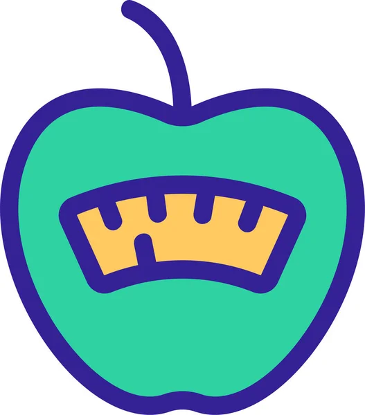 Manzana Comida Verde Icono — Vector de stock