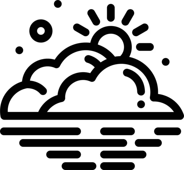 雲の日霧のアイコン — ストックベクタ