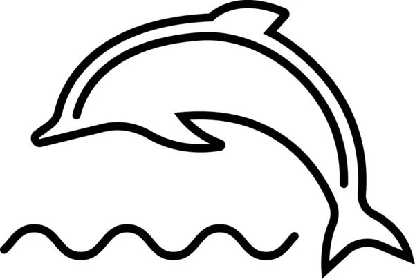 Animal Aquatic Delphin Symbol — Stockvektor