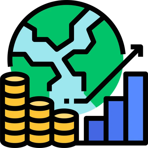 Diagram Mynt Ekonomisk Ikon — Stock vektor