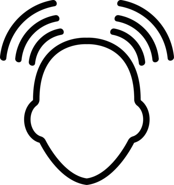 Contour Hoofdpijn Pijn Pictogram Omtrek Stijl — Stockvector