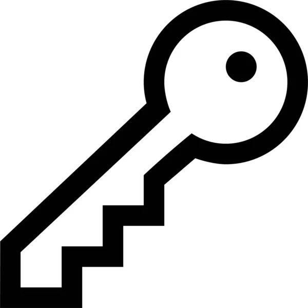 Иконка Открытого Ключа Безопасности Стиле Наброска — стоковый вектор