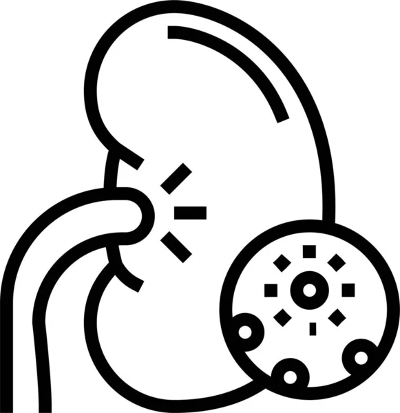 Infection Kidney Kidneys Icon Outline Style — Stock Vector