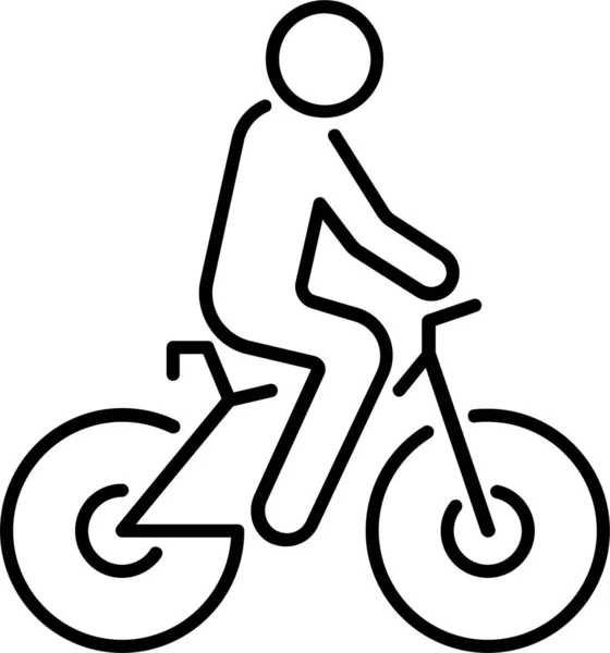 Ciclismo Bicicleta Ícone Pessoa — Vetor de Stock